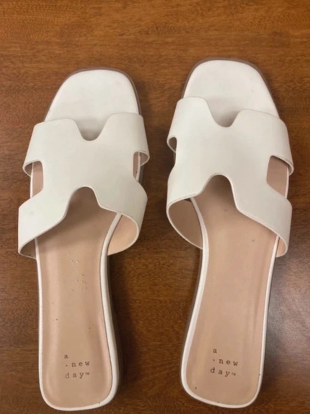 a new day White Cutout Slide Sandals for Women